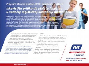 Program strucne prakse 2016 kompanije Milsped